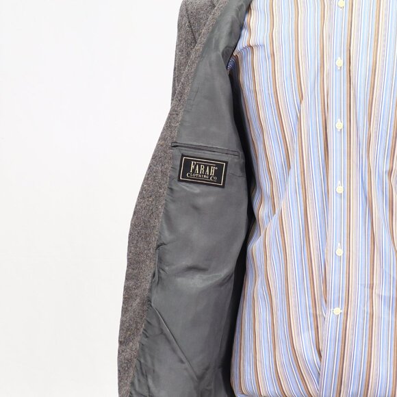 Farah 44R Gray Solid 2-Button Sport Coat Blazer Jacket P211 - Picture 9 of 11
